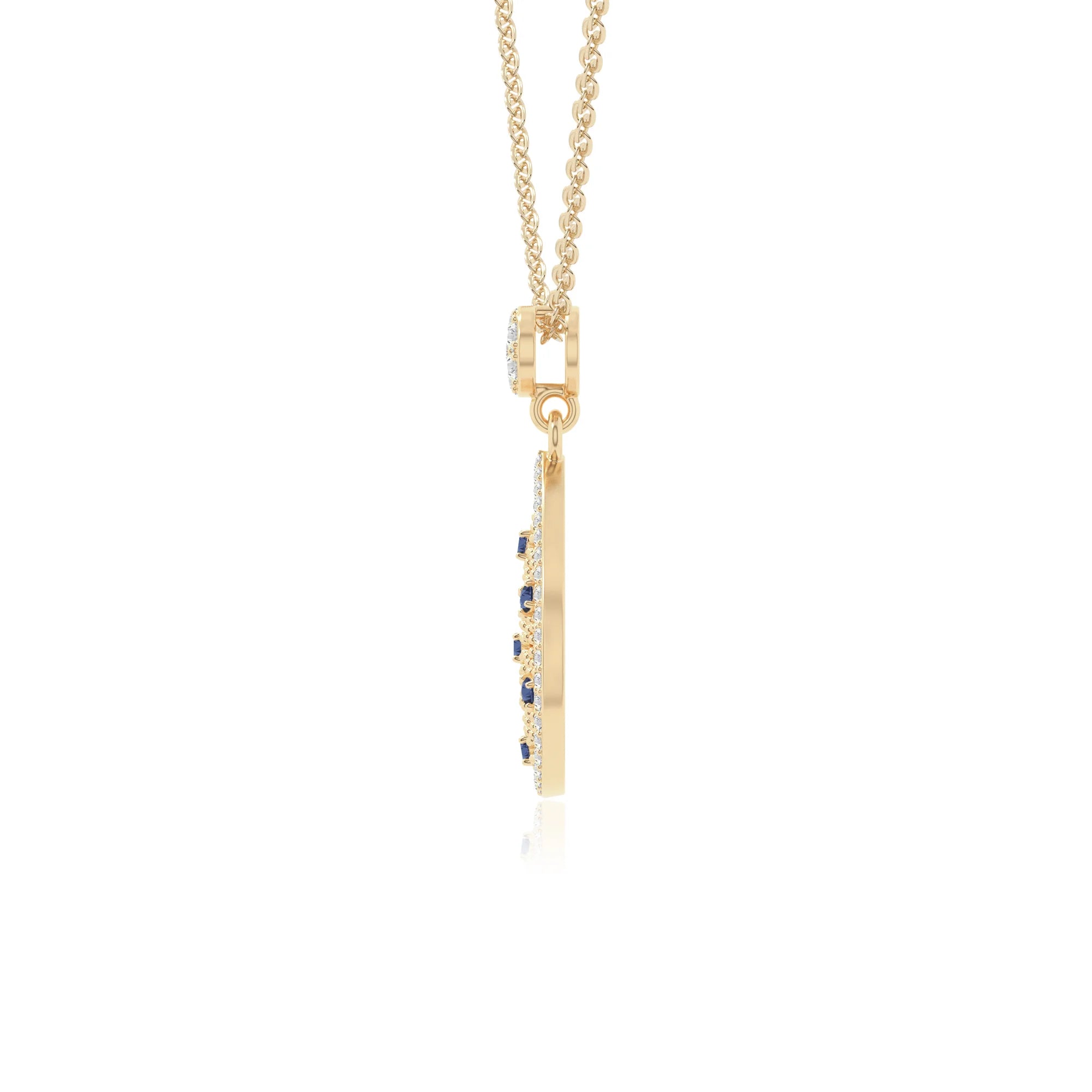 natural blue-sapphire infinity love knot necklaces in yellow gold vermeil 