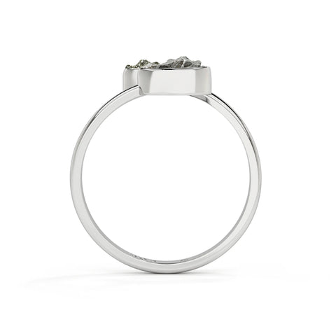 meteorite-pyrite rough shape stackable bezel-set ring
