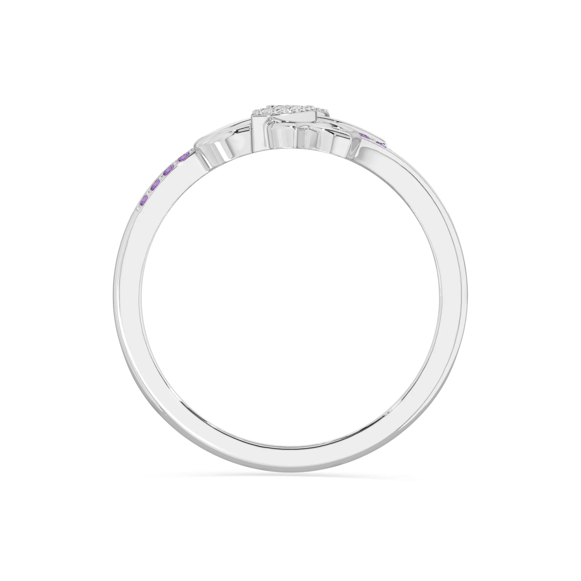 natural amethyst lotus blossom rings in sterling silver 