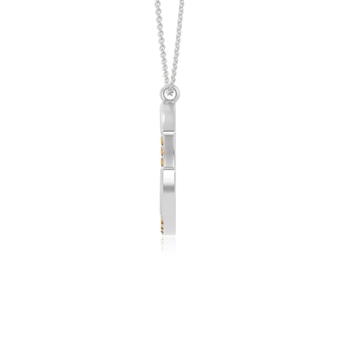 natural citrine moon & star necklaces in sterling silver 