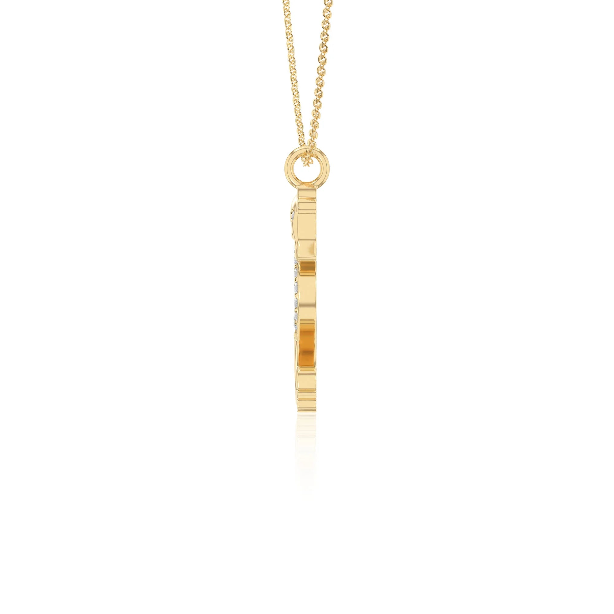 moissanite sea horse necklaces in yellow gold vermeil 
