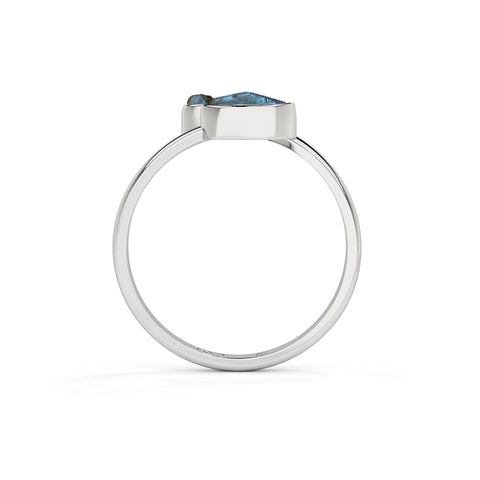 labradorite rough shape stackable bezel-set ring