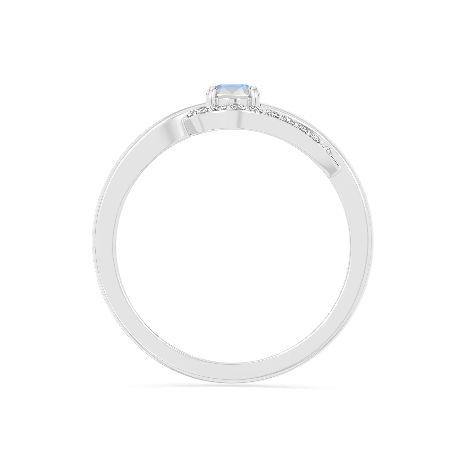 natural rainbow moonstone infinity solitaire rings in sterling silver 