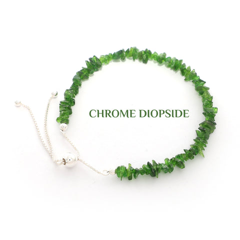 natural chrome-diopside rough shape bolo bracelet