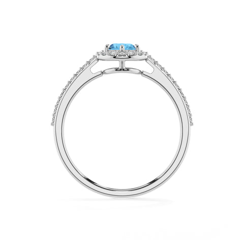 natural swiss blue topaz pear half eterity halo solitaire engagement ring