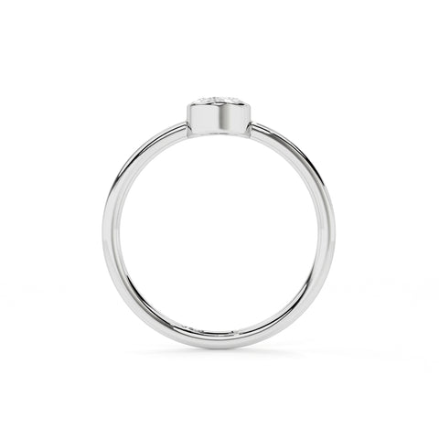 white topaz oval cut stackable bezel-set ring