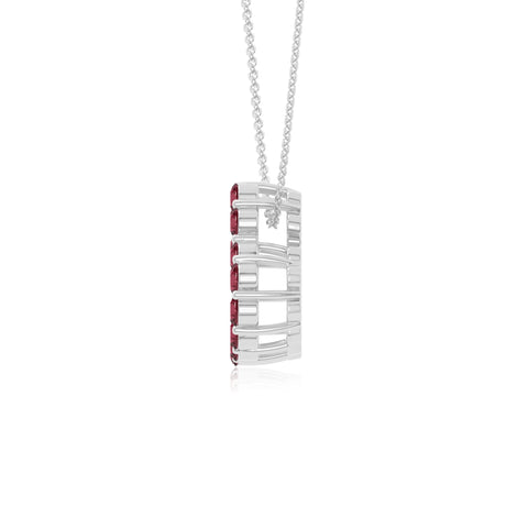 natural ruby heart necklaces in sterling silver 