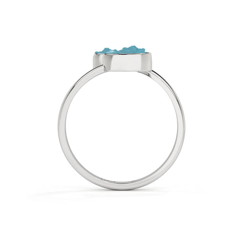 paraiba-apatite rough shape stackable bezel-set ring