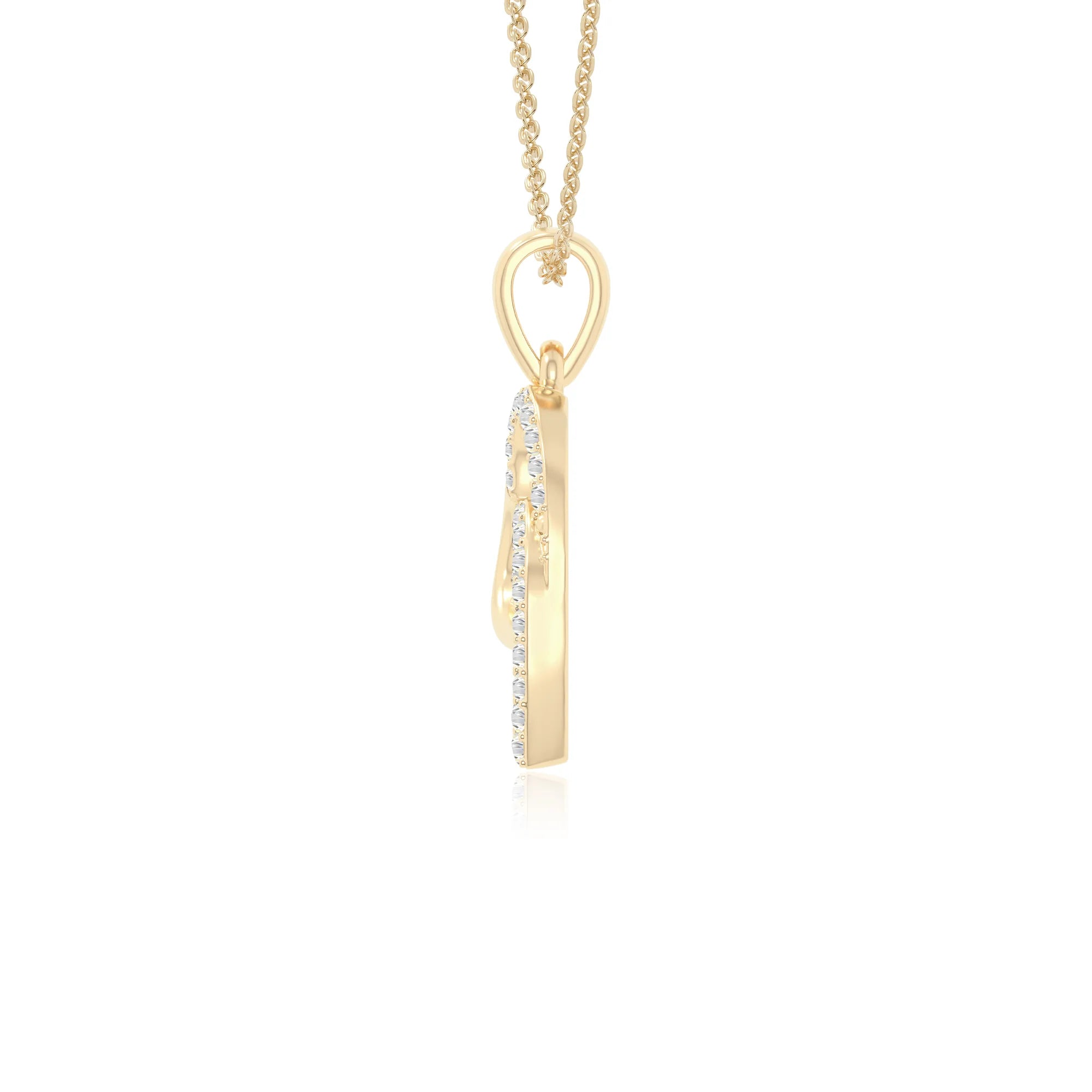 moissanite heart in heart necklaces in yellow gold vermeil 