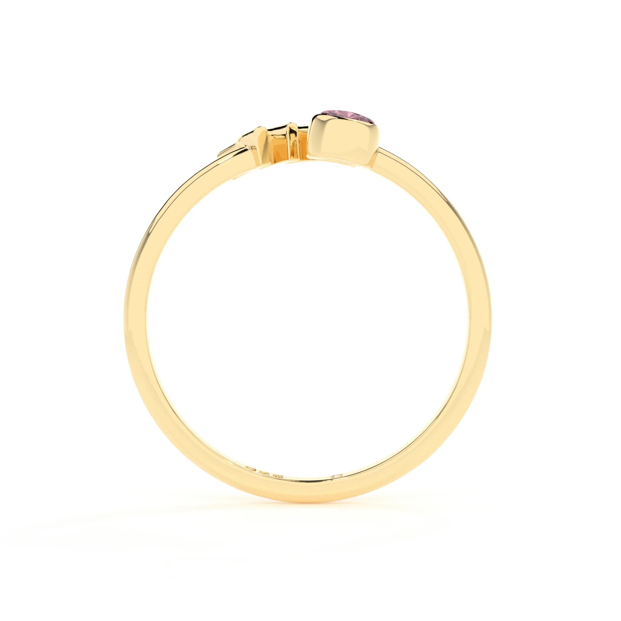 scorpio zodiac ring with natural pink tourmaline gold vermeil