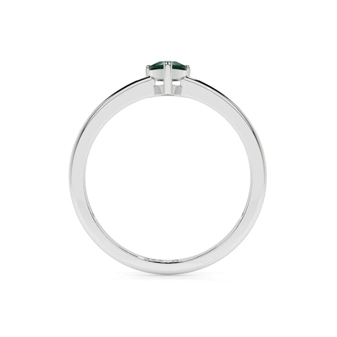 green tourmaline pear cut stackable prong-set ring
