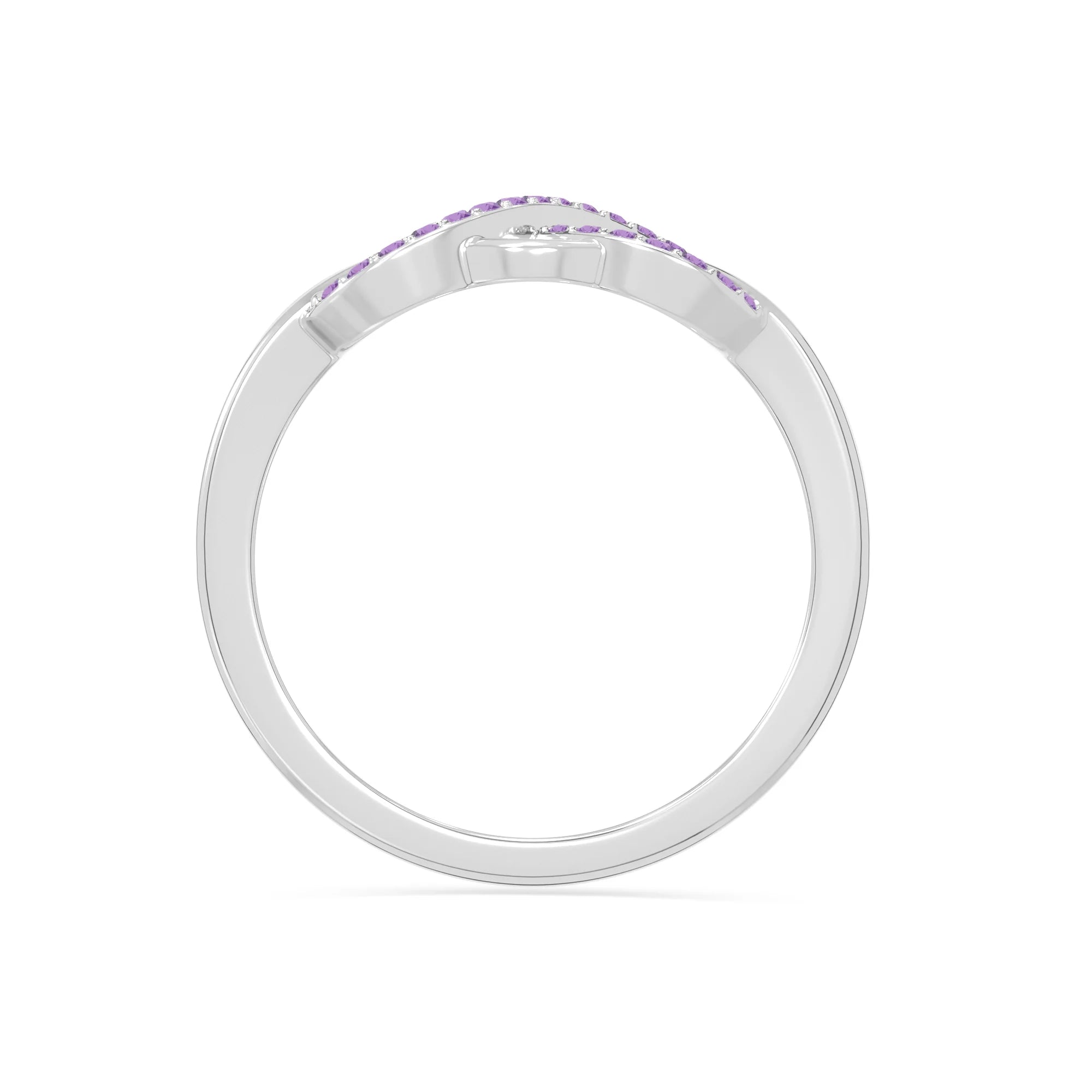 natural amethyst infinity promise rings in sterling silver 