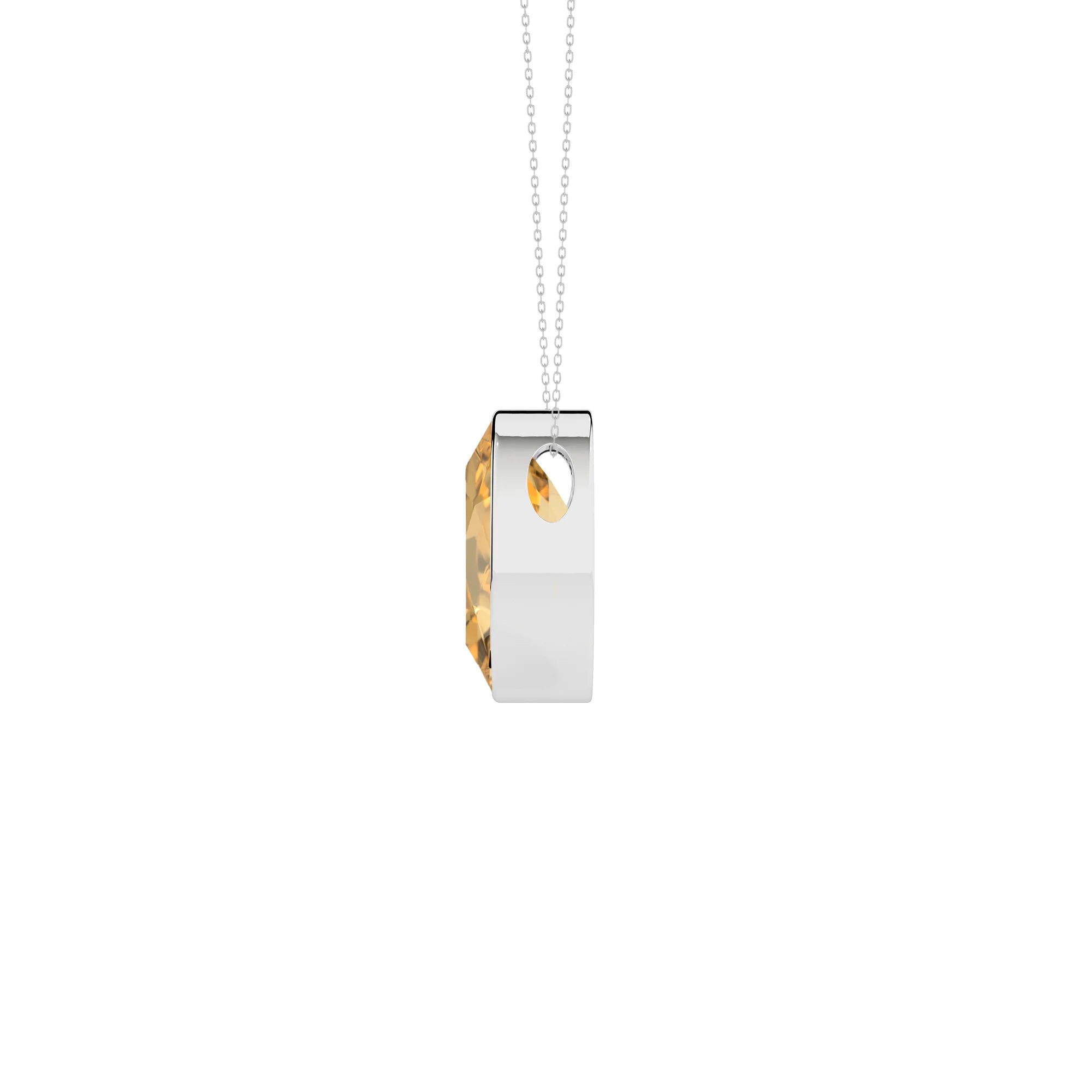 natural citrine oval shape pendant necklace