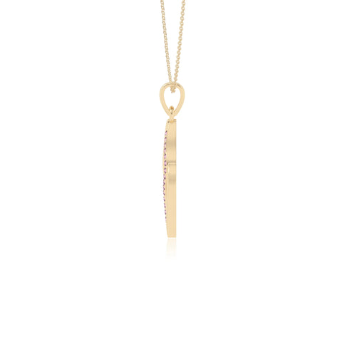 natural pink-tourmaline leaf necklaces in yellow gold vermeil 