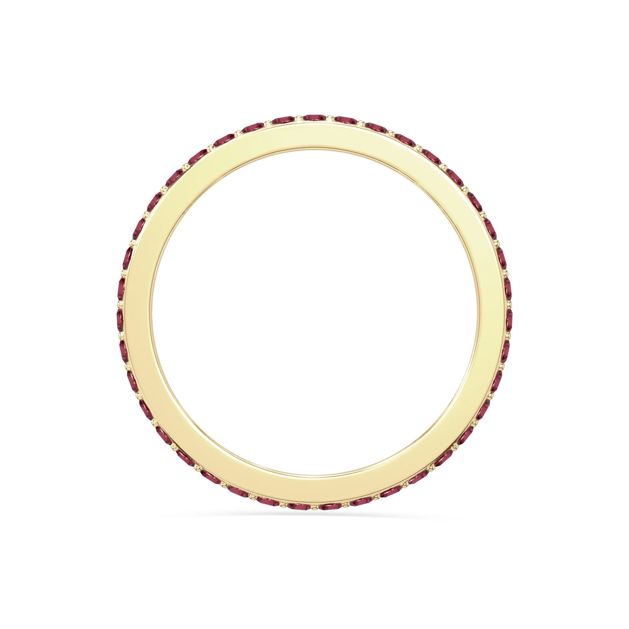 natural ruby eternity band rings in yellow gold vermeil