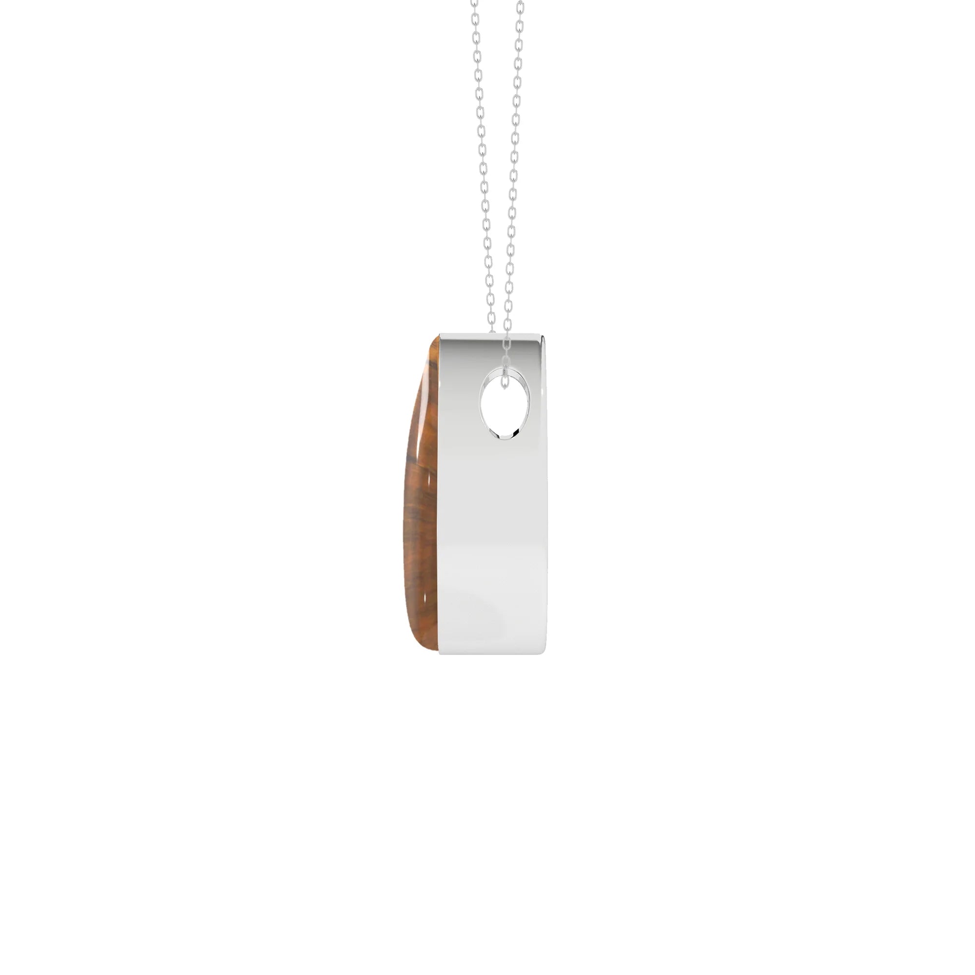 natural tiger-eye pear shape pendant necklace