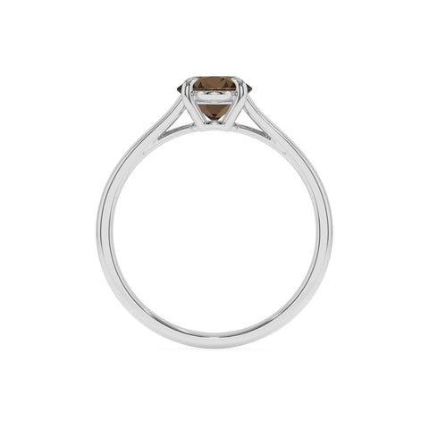 natural smoky quartz oval solitaire engagement ring