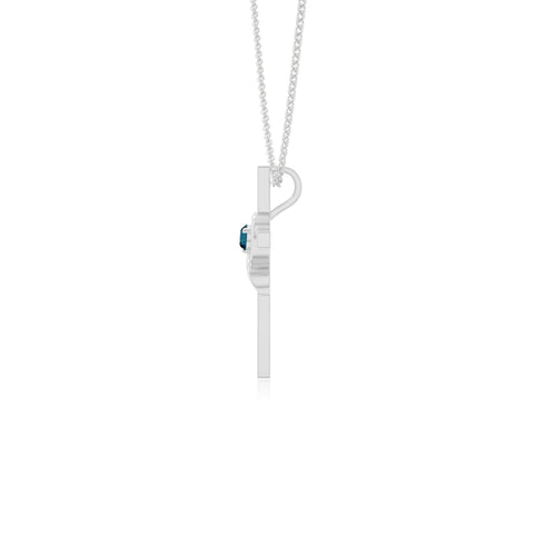 natural london-blue-topaz infinity cross necklaces in sterling silver 