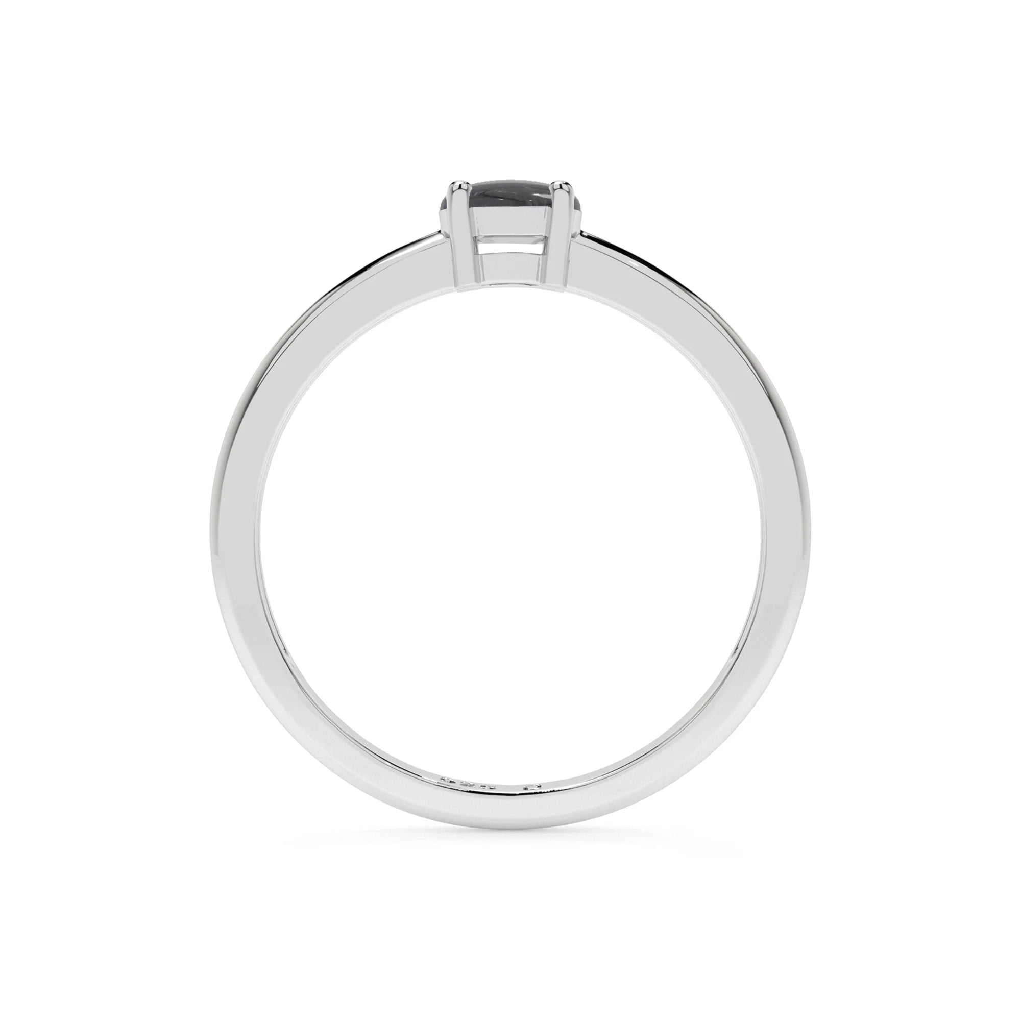 shungite round cab stackable prong-set ring