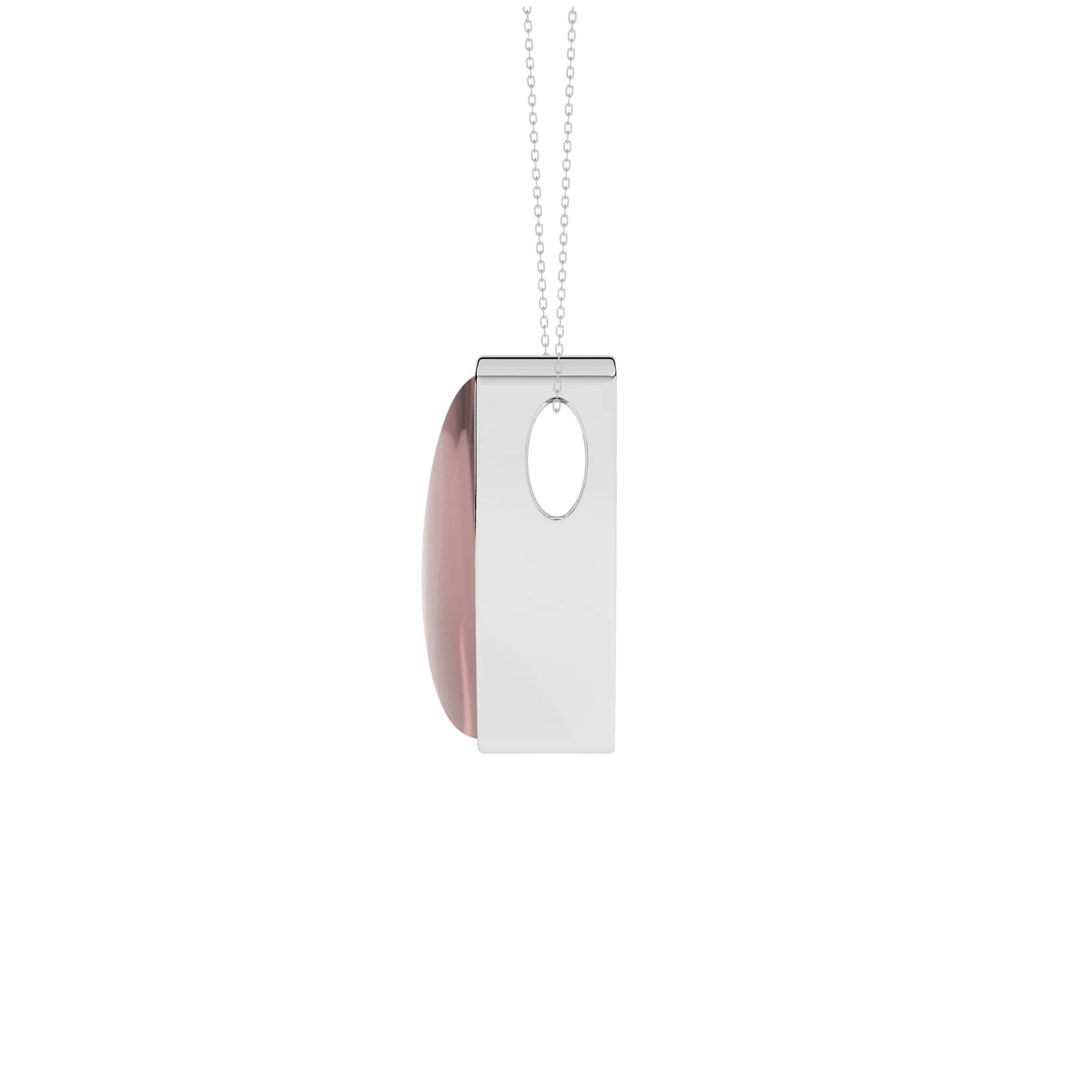 natural rose-quartz bullet shape pendant necklace