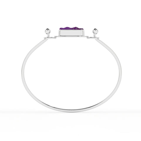 natural amethyst rough shape twister bracelet