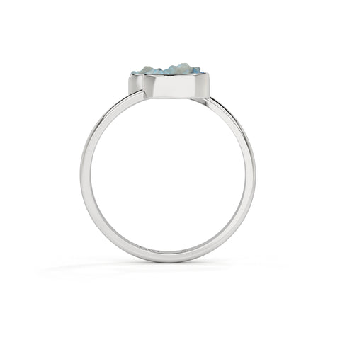 rainbow-moonstone rough shape stackable bezel-set ring