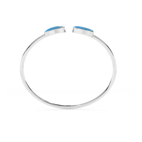 natural turquoise oval-marquise shape twister bracelet