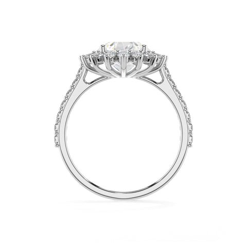 lab-grown moissanite round half eterity halo solitaire engagement ring