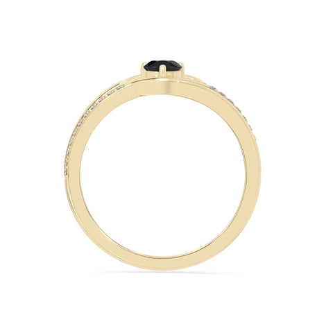 natural black onyx heart promise rings in yellow gold vermeil