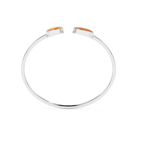 natural amber round-oval shape twister bracelet