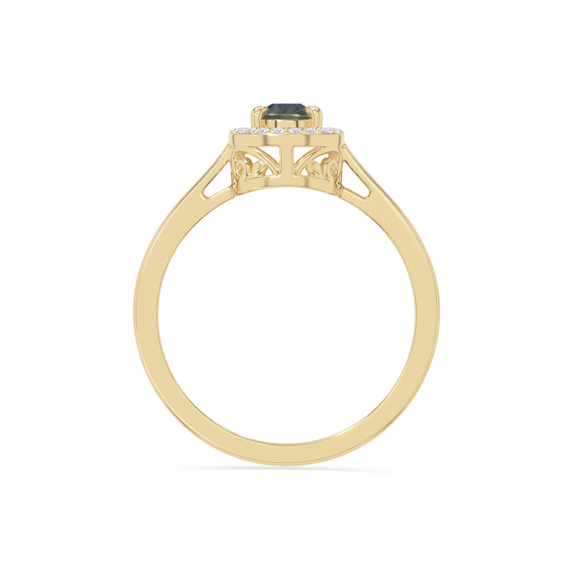 natural labradorite solitaire halo engagement rings in yellow gold vermeil