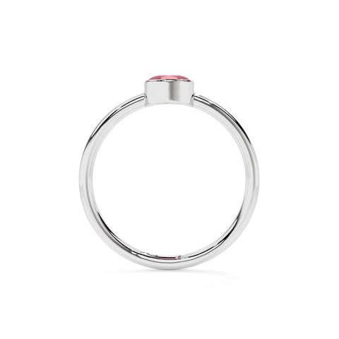 ruby round cut stackable bezel-set ring