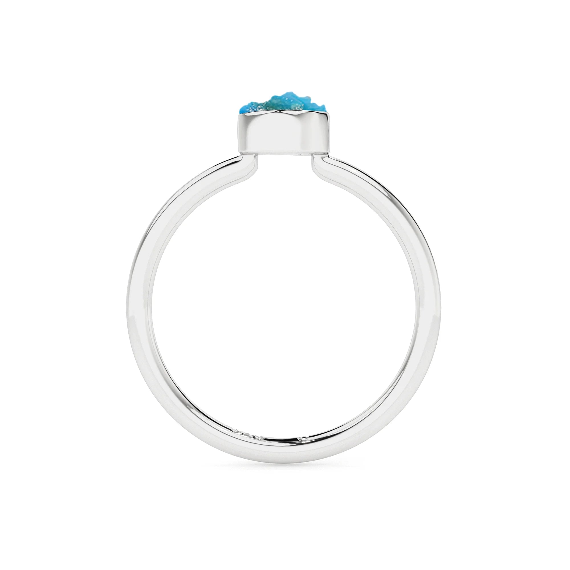 peruvian-opal rough shape stackable bezel-set ring