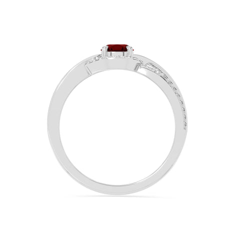 natural garnet solitaire engagement rings in sterling silver 