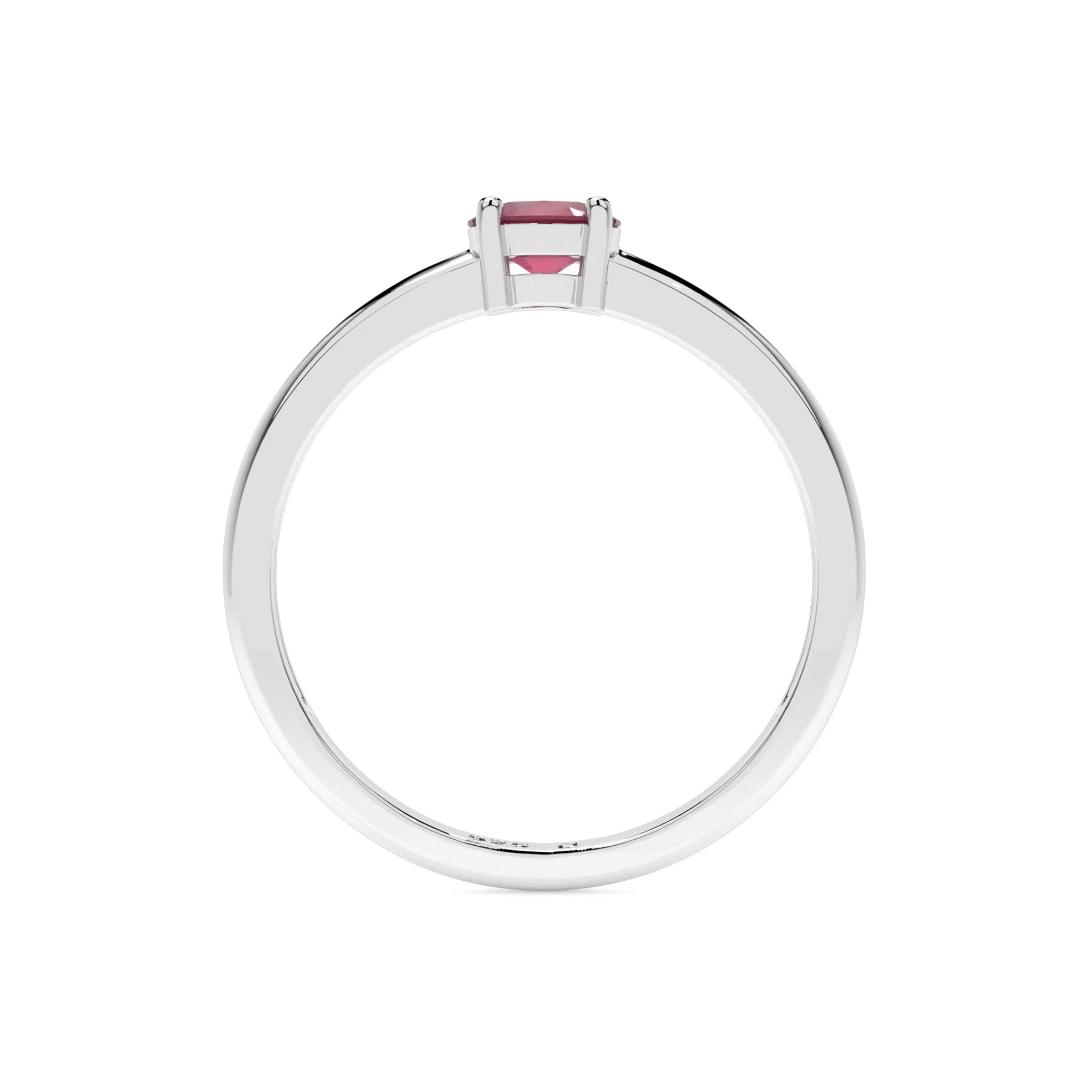 ruby round cut stackable prong-set ring