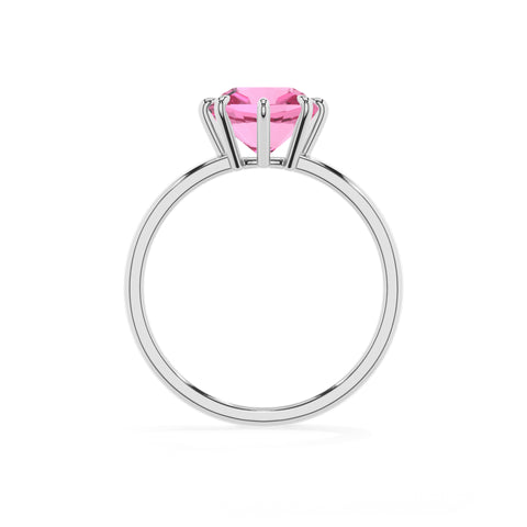 lab-grown pink-sapphire cushion solitaire engagement ring