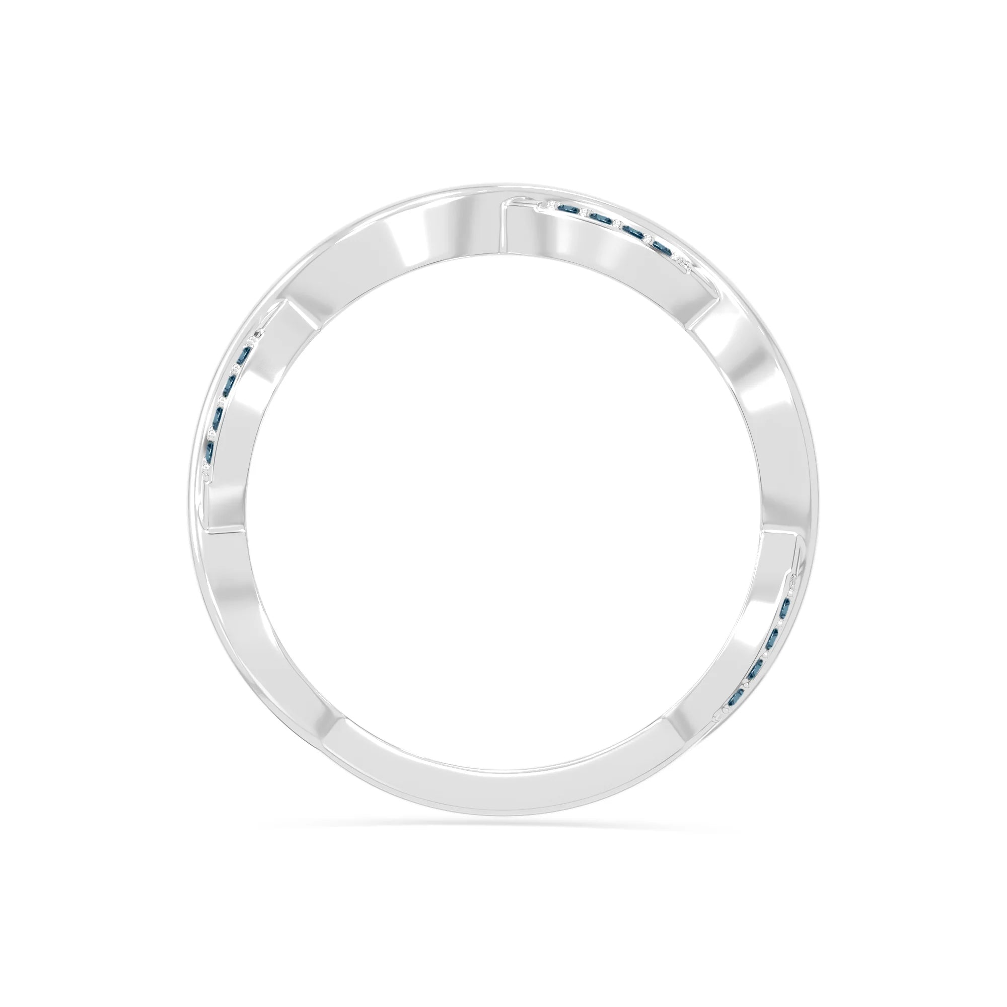 natural london blue topaz twisted wedding band rings in sterling silver 