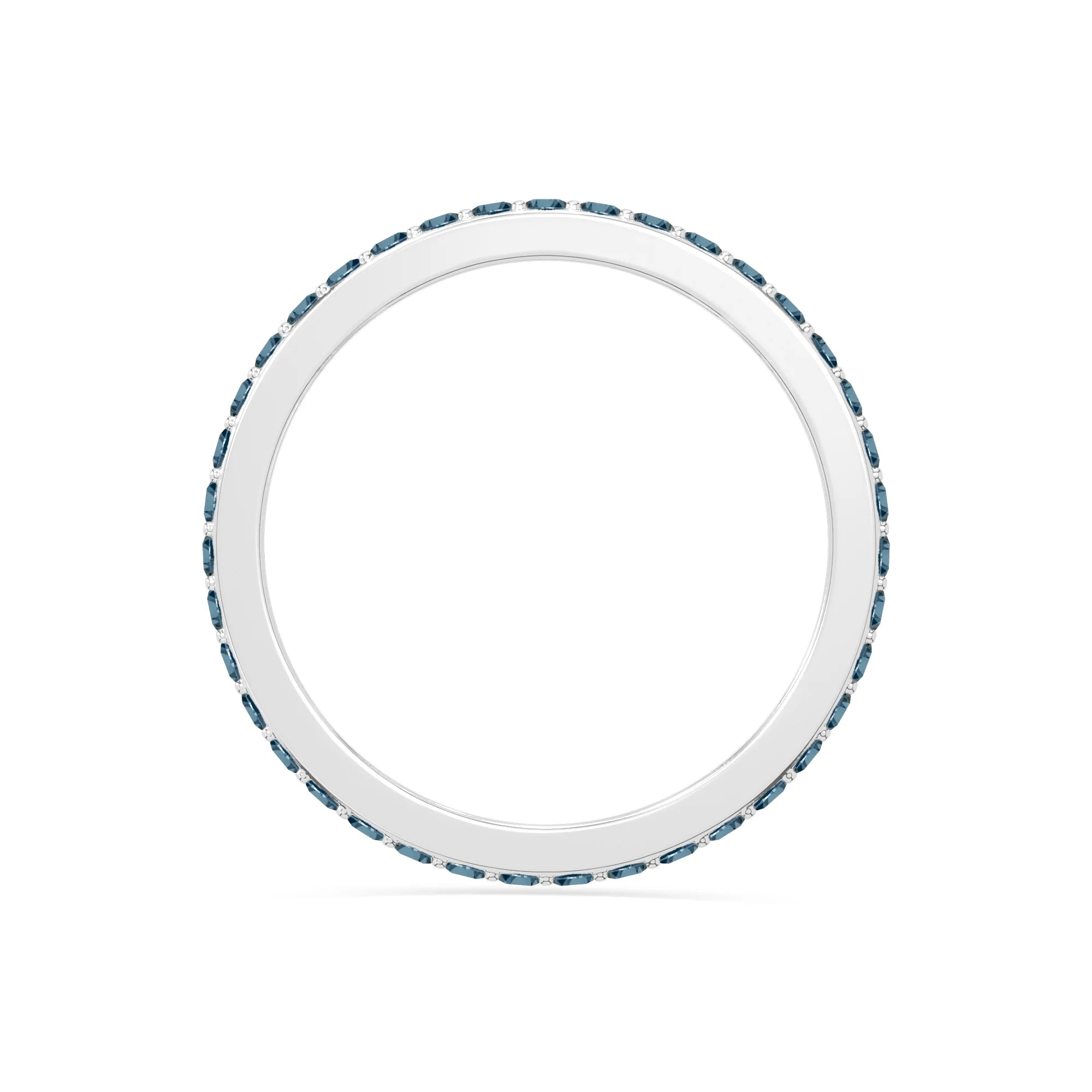 natural london blue topaz eternity band rings in sterling silver 