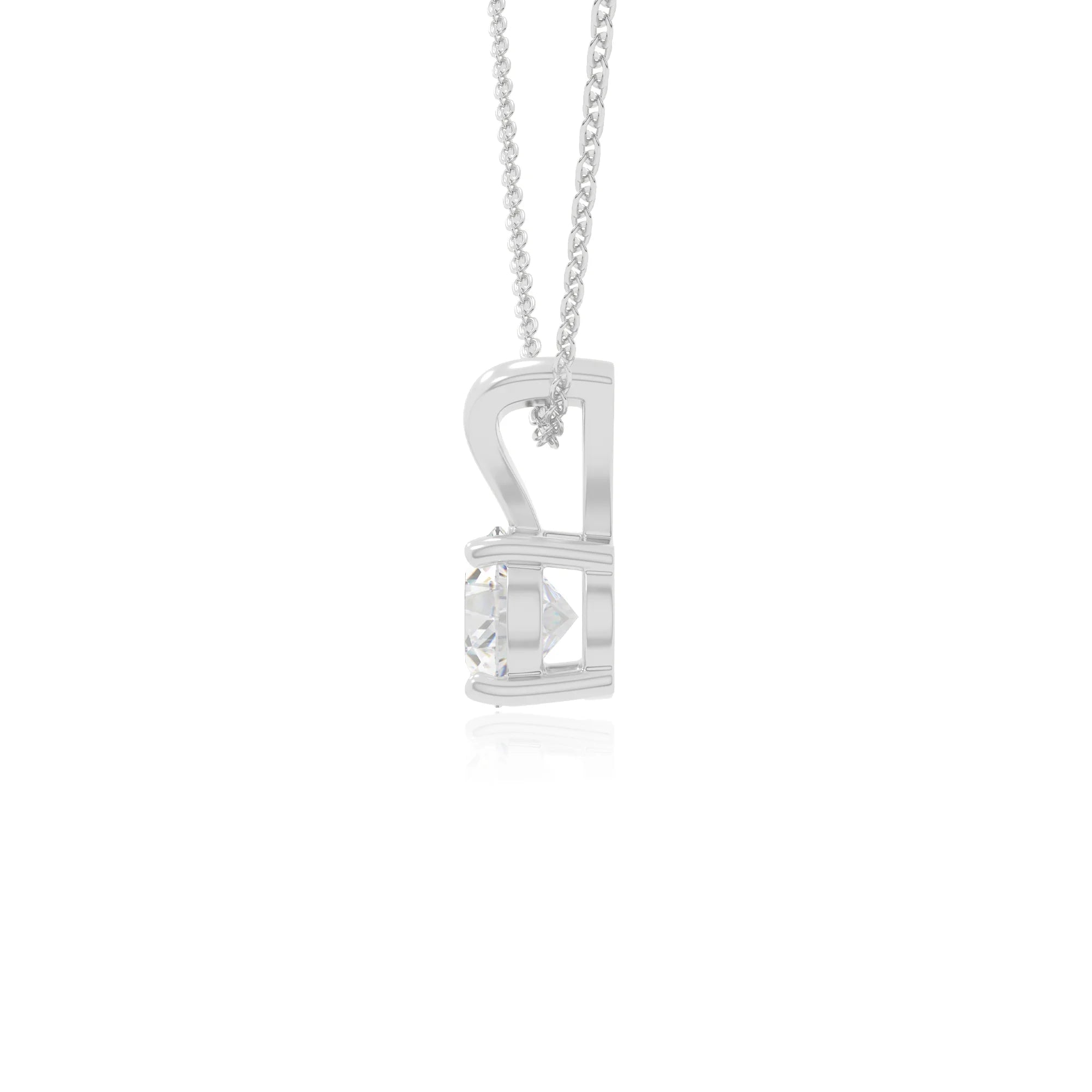 moissanite v-bale solitaire necklaces in sterling silver 