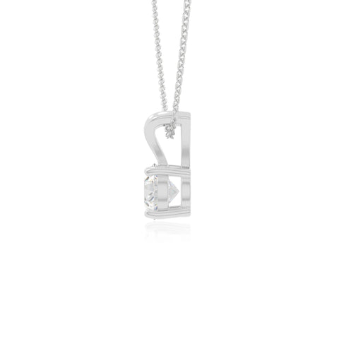 moissanite v-bale solitaire necklaces in sterling silver 