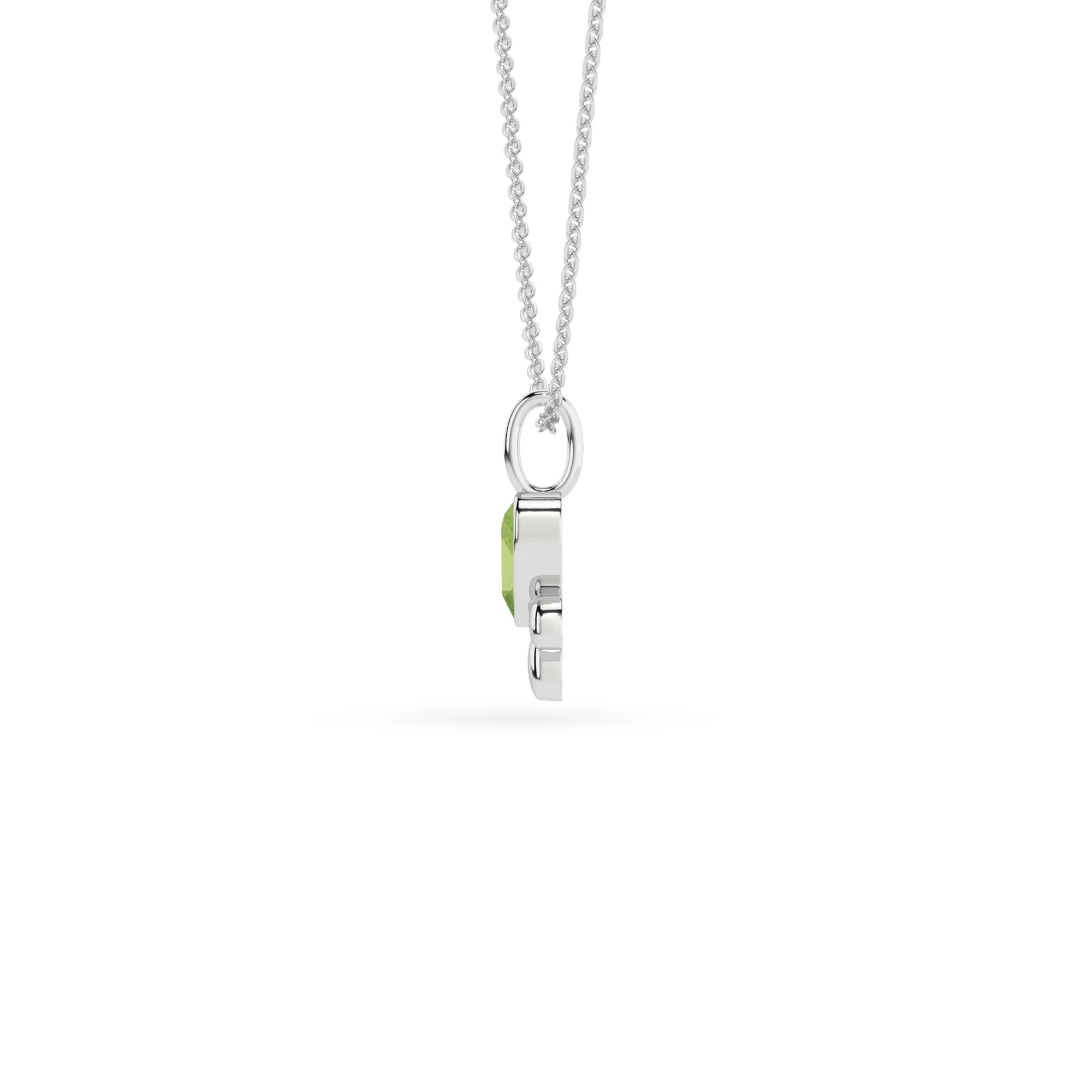 natural peridot paw shape pendant necklace