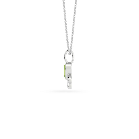 natural peridot paw shape pendant necklace