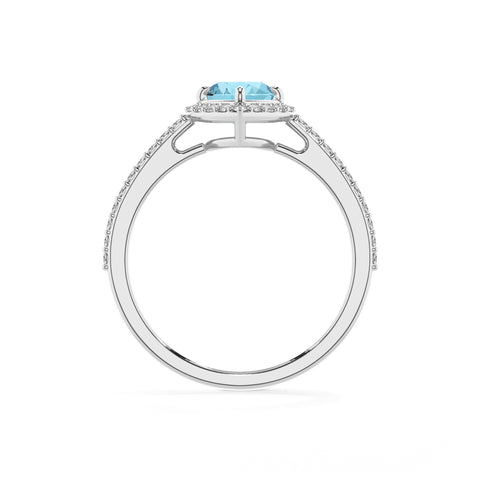 lab grown aquamarine heart half eterity halo solitaire engagement ring