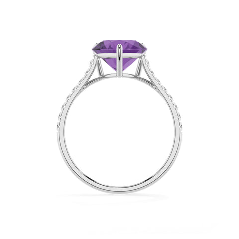 lab grown amethyst heart half eterity solitaire engagement ring