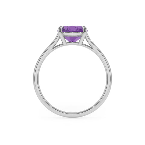 lab grown amethyst pear solitaire engagement ring