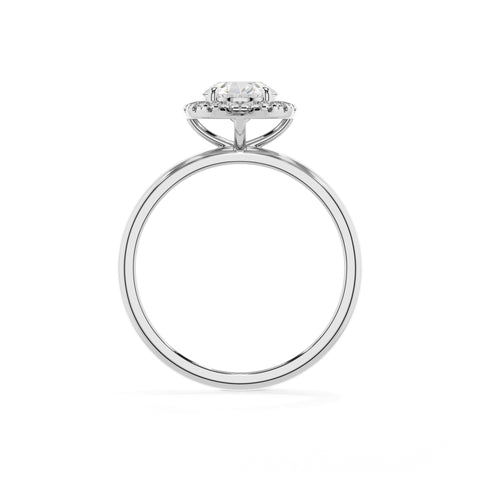 lab-grown moissanite round halo solitaire engagement ring