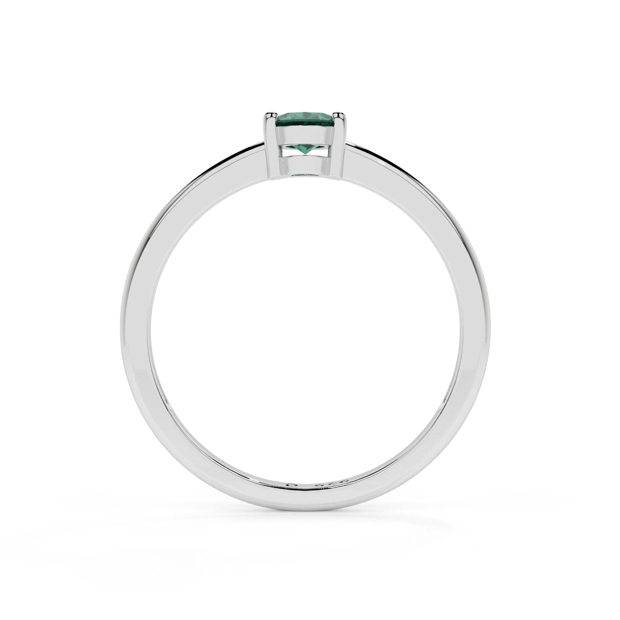 green tourmaline oval cut stackable prong-set ring