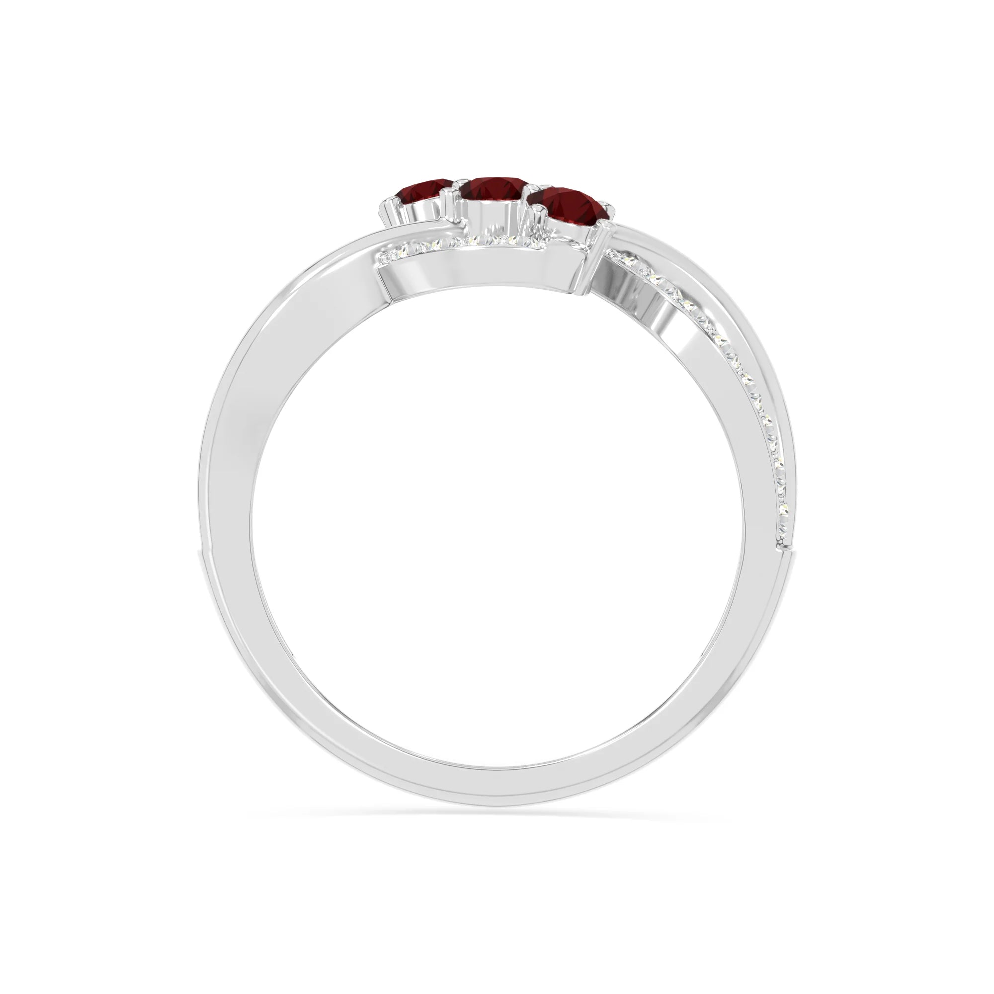 natural garnet infinity promise rings in sterling silver 