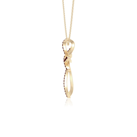 natural garnet infinity cross necklaces in yellow gold vermeil 