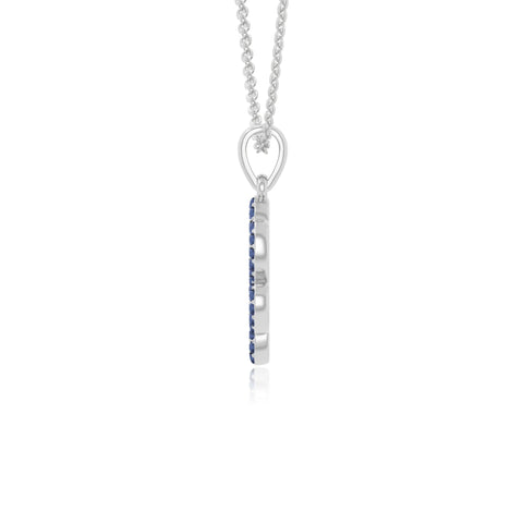natural blue sapphire dog paw knot necklaces in sterling silver 